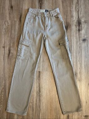 SONG Women’s Khaki Cargo Pants Classic Straight Fit